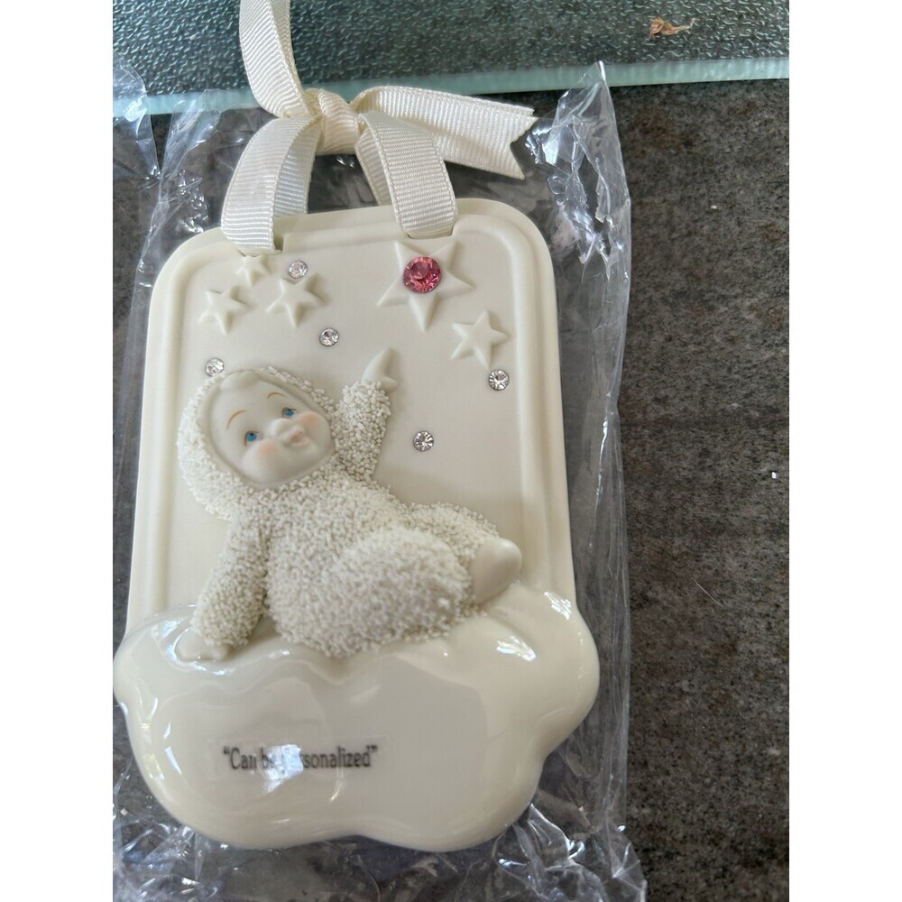Department 56 , 2 Snow baby Ornaments New , With Hangers, Can Personalize - Picture 3 of 5